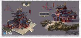 奇天CG學院,游戲場景,中國風建筑單體設計