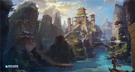 奇天CG學院,游戲場景,仙境氣氛圖