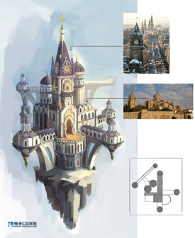 奇天CG學院,游戲場景,場景建筑造型