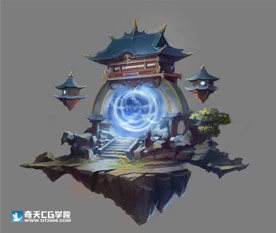 奇天CG學院,游戲場景,中式48傳送門