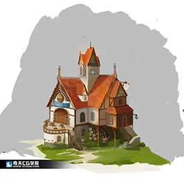 奇天CG學院,游戲場景,建筑