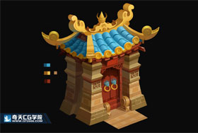 奇天CG學院,游戲場景,國風門