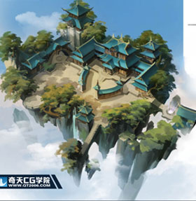 奇天CG學院,游戲場景,國風區域地圖