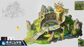 奇天CG學院,游戲場景,歐式祭壇