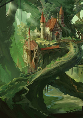 奇天CG學院,游戲場景,奇幻森林