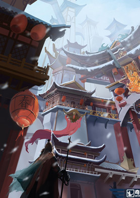 奇天CG學院,游戲場景,游戲場景：北風吹酒香