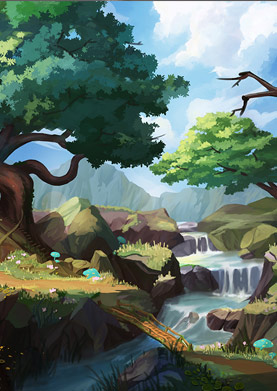 奇天CG學院,游戲場景,游戲場景:Q版森林