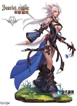 奇天CG學院,游戲角色,猩紅國度-銀狼武士