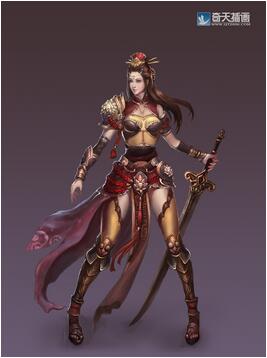 奇天CG學院,游戲角色,女劍客